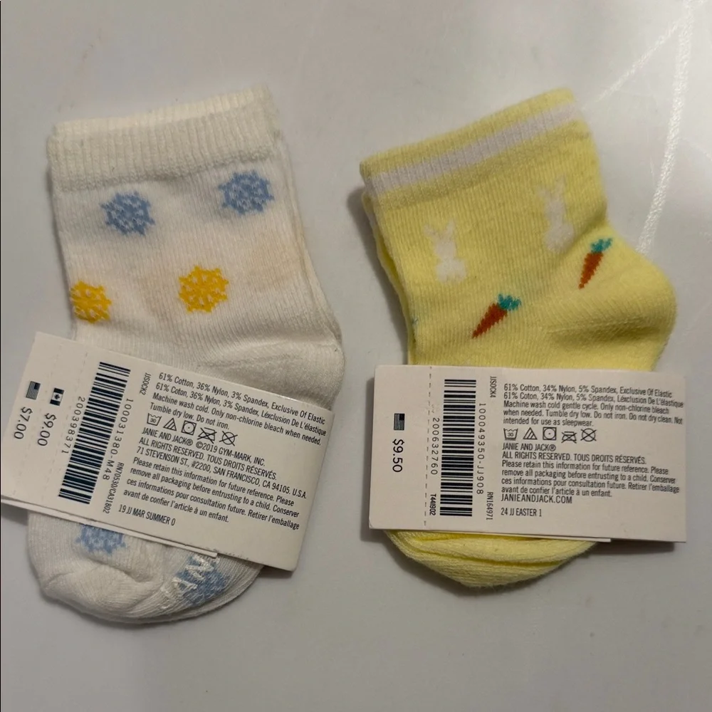 Janie and Jack Colorful Baby Socks Set size 3 to 6 months NWT